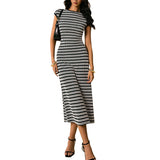 Striped Knit Cami Maxi Dress