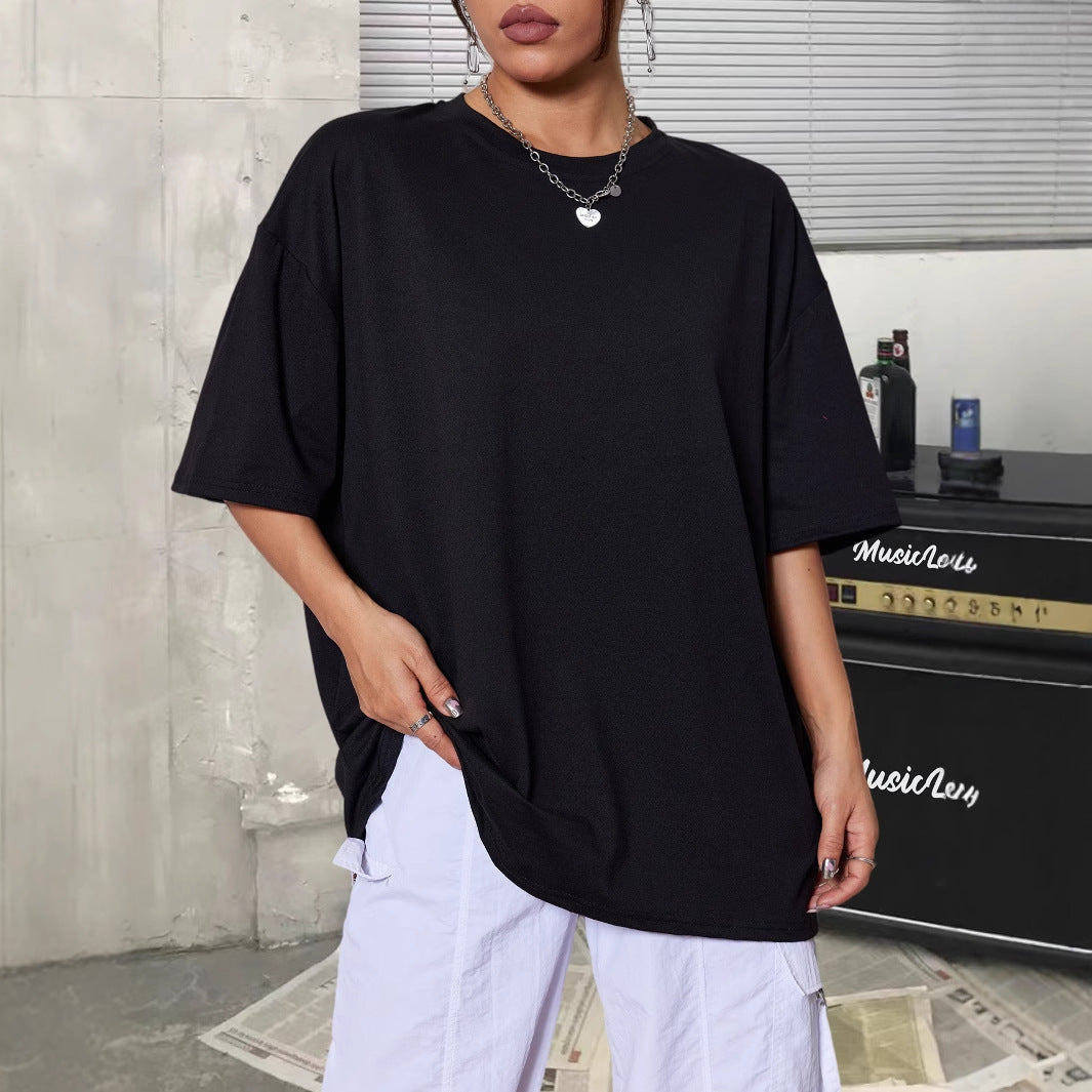 Summer medium and long multi-color half-sleeved casual versatile large-size T-shirt