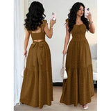 Square Neck Polka Dot Maxi Dress