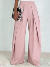 Pinch Pleat Wide Leg Suit Trousers