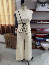Sleeveless Vest and Trouser Set