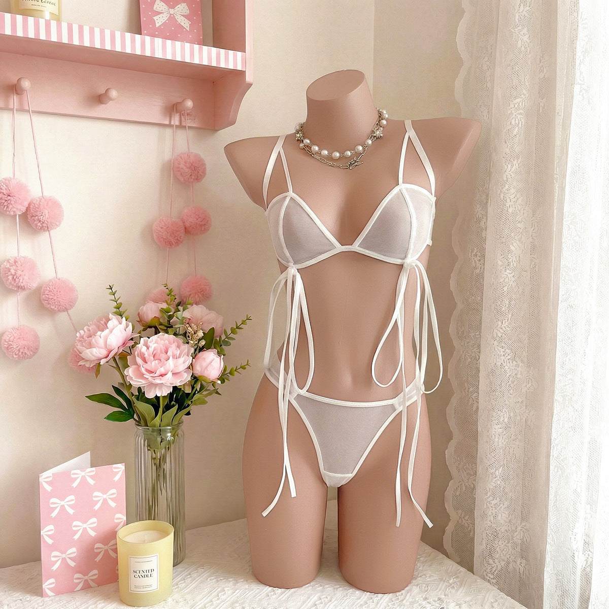 Low Rise Mesh Bra and Brief Set