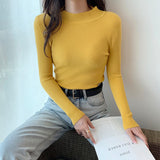 Stretch Mock Neck Knit Top 19 Colours