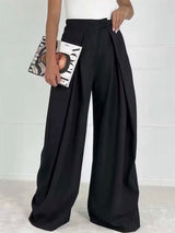 Pinch Pleat Wide Leg Suit Trousers