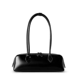 Long Leather Baguette Shoulder Bag