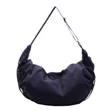 Pleated Strap Crescent Bag