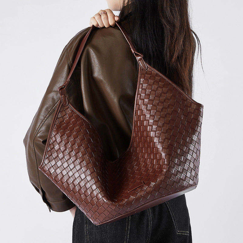 Woven Leather Shoulder Bag