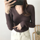 Super Soft Ribbed V Neck Pullover