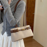 Suede Lock Shoulder Bag