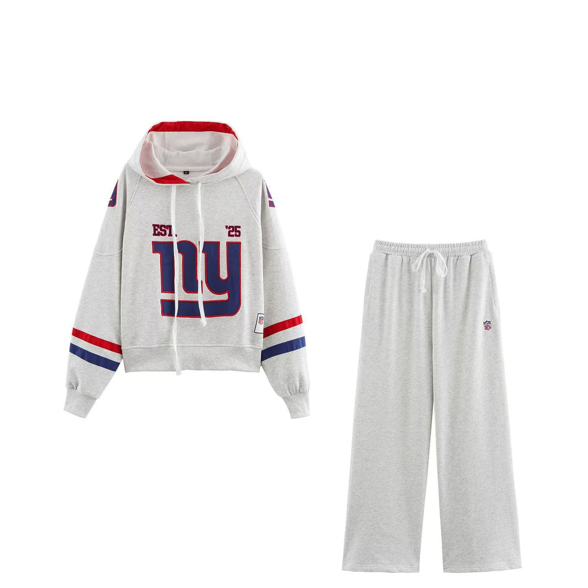 Embroidered Sweater and Flannel Trouser Set