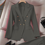 V-Neck Button Blazer