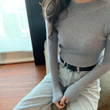Stretch Mock Neck Knit Top 19 Colours