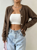 Mohair Knit Button Cardigan