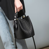 Woven Fabric Bucket Bag