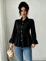 Jacquard Flare Sleeve Shirt