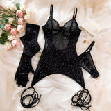 Sequin Bodycon Mini Dress with Gloves