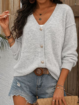 Marl Grey V-Neck Cardigan