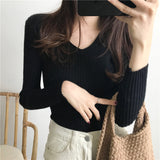 Super Soft Ribbed V Neck Pullover