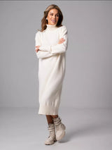 Turtleneck Knit Midi Dress