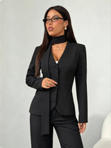 Tie Waist V-Neck Blazer