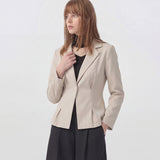 One Button Cropped Blazer