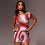 Striped Knit Vest and Shorts Set