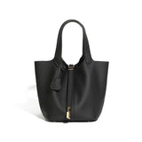 Leather Basket Handbag