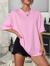 Summer medium and long multi-color half-sleeved casual versatile large-size T-shirt