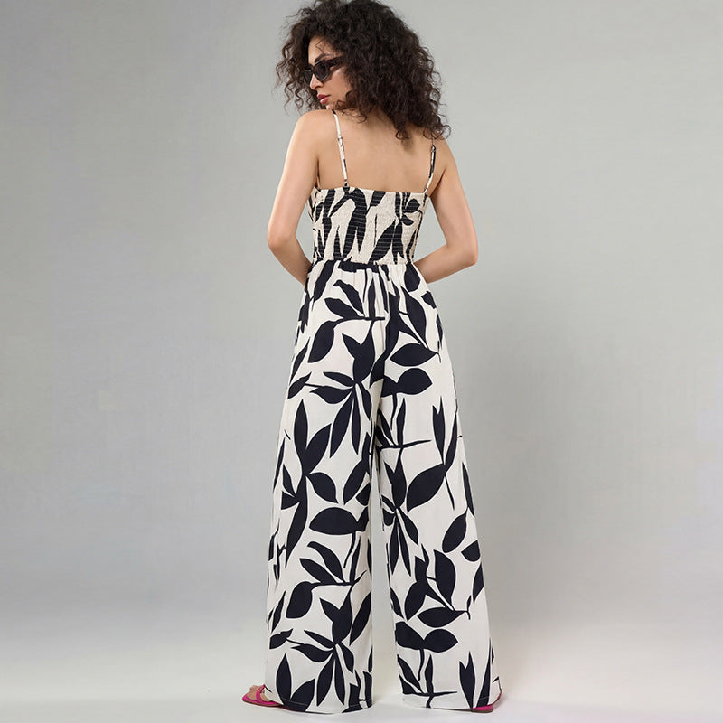 Zebra Print Belted Jumpsuit