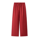 Linen Blend Drawstring Trousers