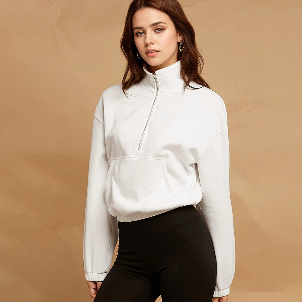 Half Zip Polo Collar Sweatshirt