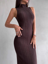 Sleeveless Knit Column Maxi Dress