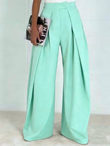 Pinch Pleat Wide Leg Suit Trousers
