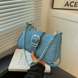 Denim Chain Shoulder Bag