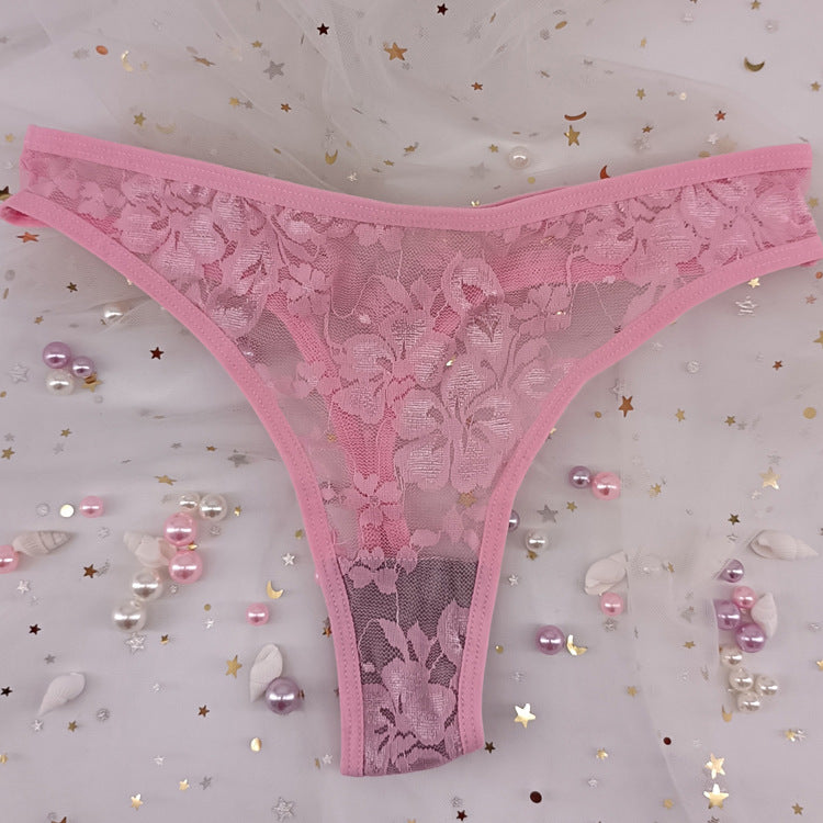 The Floral Tease | Women's Floral Lace Low-Rise Thong Panties