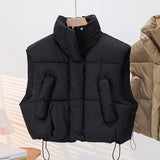 Quilted Stand Collar Padded Gilet