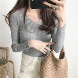 Super Soft Ribbed V Neck Pullover