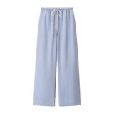 Linen Blend Drawstring Trousers