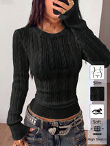 Twist Knit V-Neck Sweater