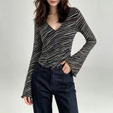 Zebra Print V-Neck Chiffon Top