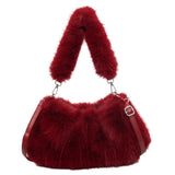Plush Top Handle Handbag