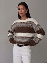 Mohair Striped Pullover Sweater