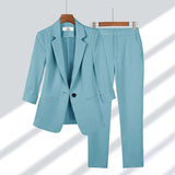 Cropped Sleeve Trouser Suit
