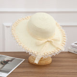 Lace Bow Wide Brim Hat