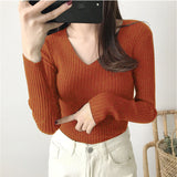Super Soft Ribbed V Neck Pullover