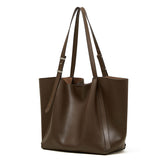 Leather Tote Bag with Pouch