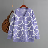 Geometric Jacquard Longline Cardigan