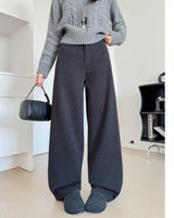 Twill High Waist Suit Trousers