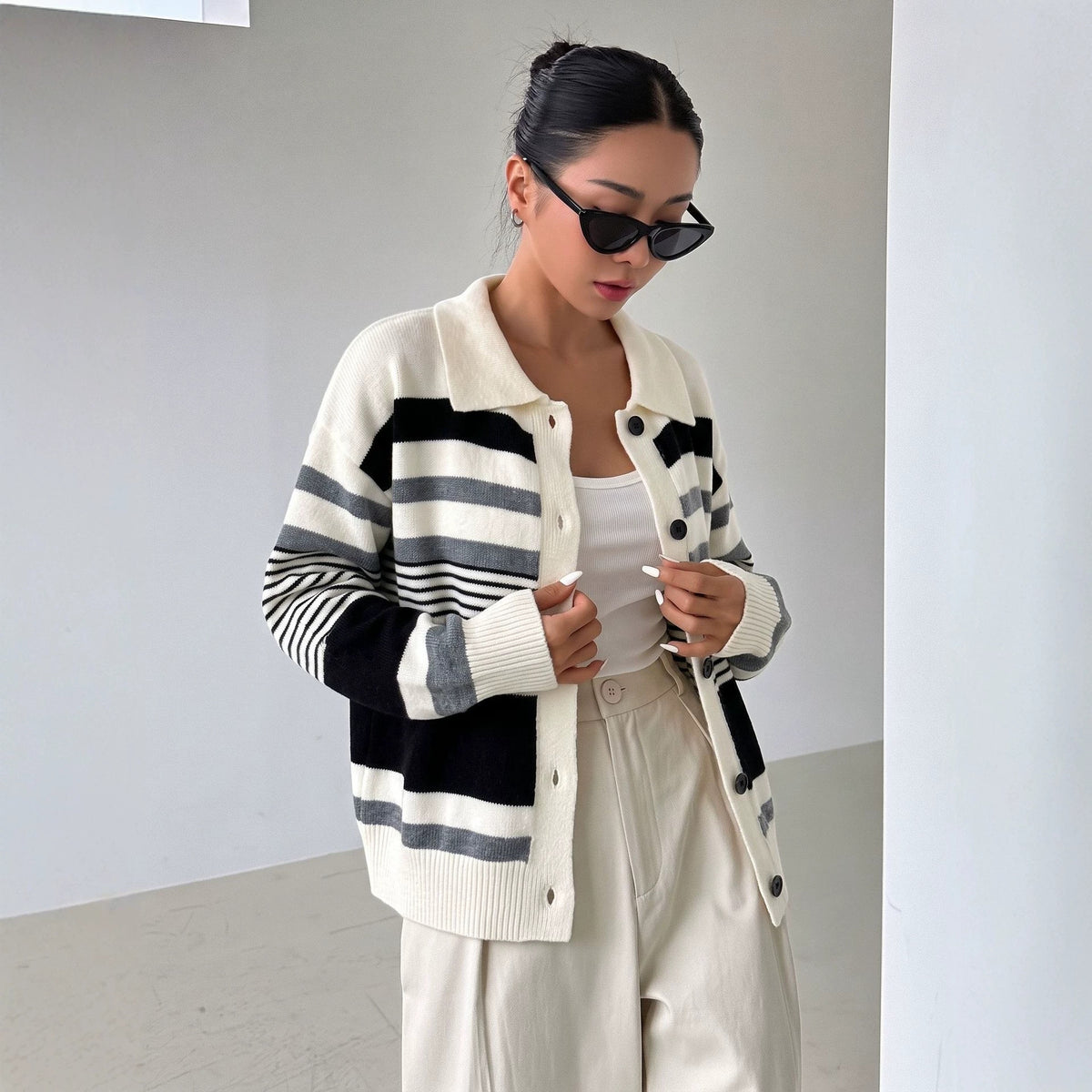 Striped Knit Cardigan