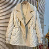 Plus Size Drawstring Waist Padded Coat